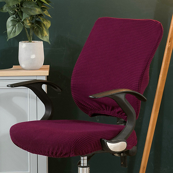 1 set soft stretch spandex office chair with backrest