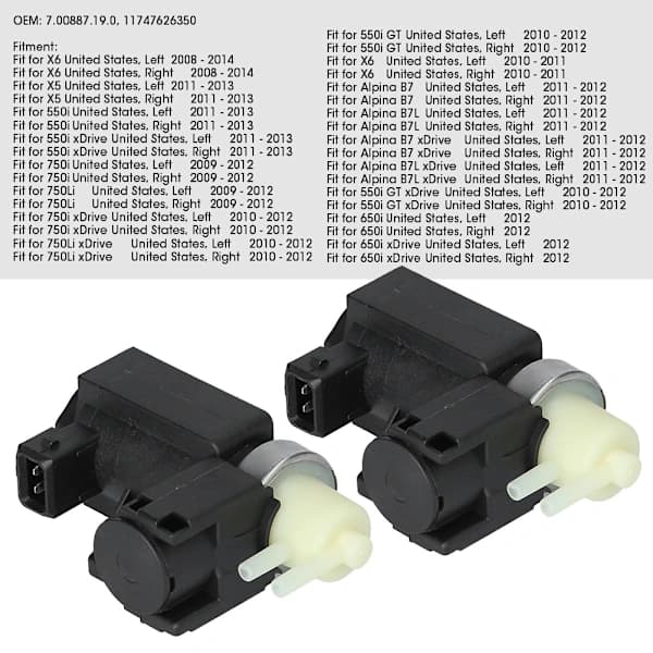 Turbo Boost Solenoidventil 11747626350 Erstatning Passer til E90 335i E60 535i 550i 2 stk.[co]