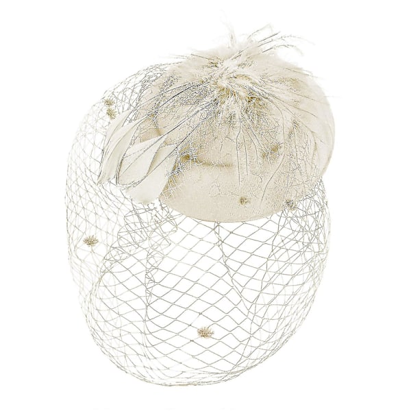 Dam 1920-tals Fascinator Hatt Mesh Slöja Cocktail Tea Party Huvudbonad Pillbox