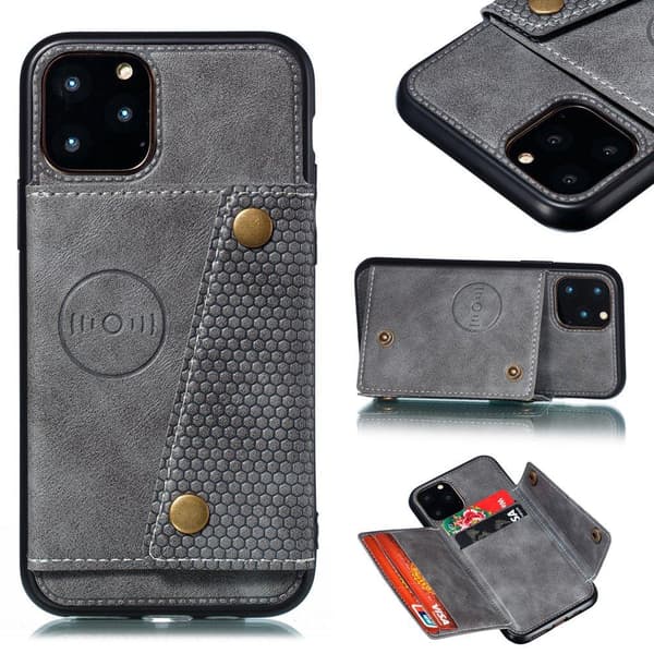 iPhone 12 Pro - Praktisk Stilfuld Etui med Kortholder Mörkblå
