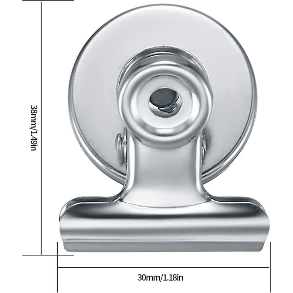 10 stk magnetiske klips, kjøleskapsmagneter, magnetiske klemmer, sterke metallmagnetiske klips, for kontor, skole, whiteboard, magnetisk tavle