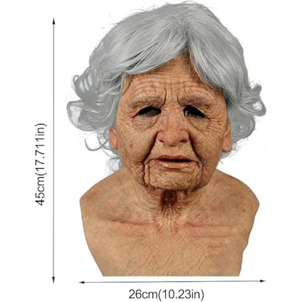 Halloween Maske Realistisk Gammel Mand Maske Skræmmende Menneske Latex Maske, Skræmmende Rynke Maske Halloween Cosplay Kostume Maske Party Rekvisitter