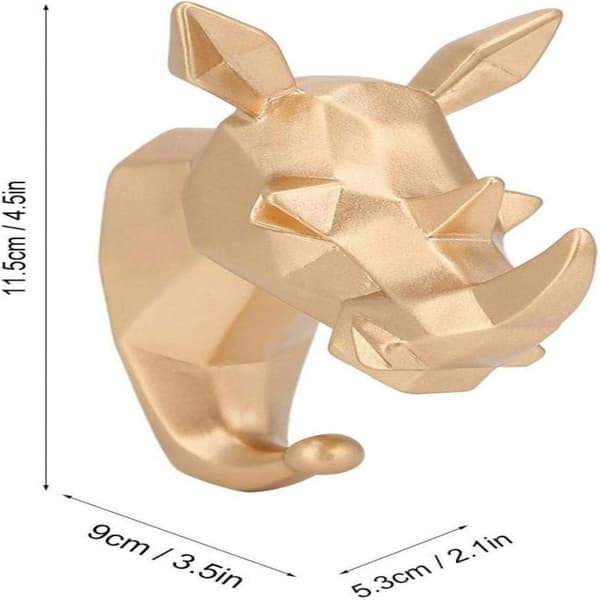 Simple Wall Hook, Gold Deer Head Resin Wall Hook with Screws and Adhesive Kit