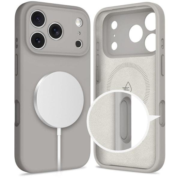 Tech-Protect iPhone 17 Pro Max Cover MagSafe Silicone Stone Grey 50