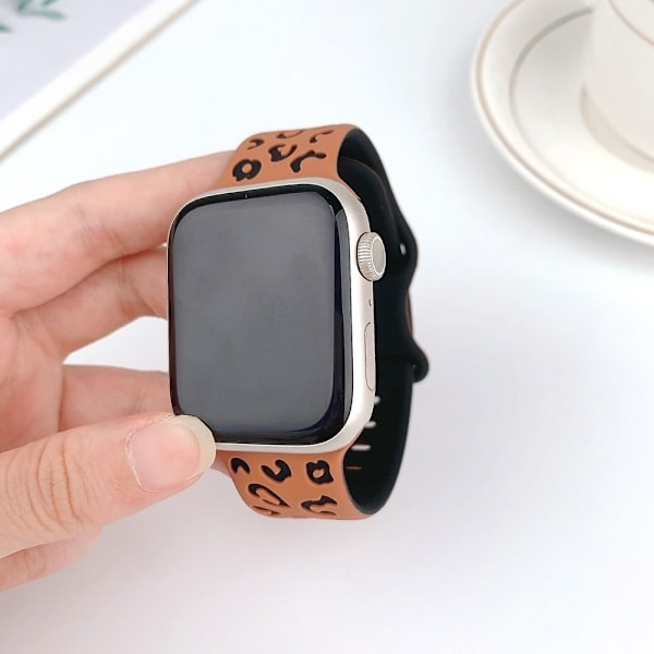 Apple Watch 38/40/41mm Armband Leopard Brun/Svart