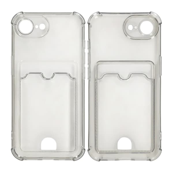 iPhone 16e Shockproof Case with Card Holder - Black Svart black