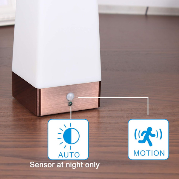 Bordlampe, retro LED-natlampe, sengelampe med sensor