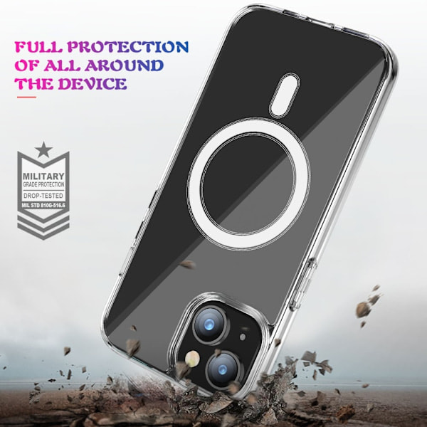 iPhone 15 Plus Deksel MagSafe Hybrid Transparent