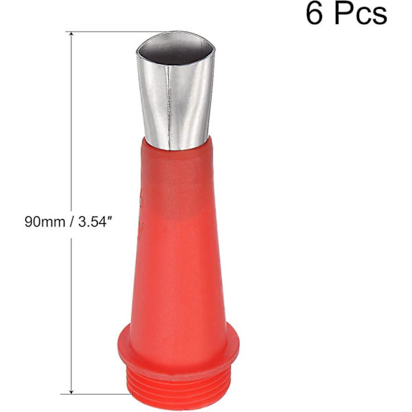 6 stk 16mm bredde dyseadapter, G3/4 gjengekobling gjenbrukbar fugepistol applikator for pølse fugepistol