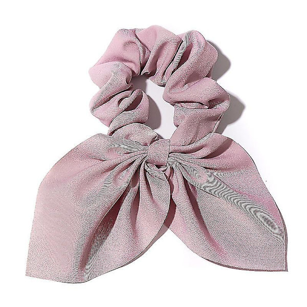 Lady Curly Hair Cute Bowknot Ponytail Hovedbånd Bowknot Hår Ring(2stk, Pink+blå)