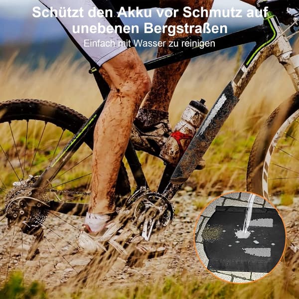 Protective cover for e-bike battery with reflective pattern