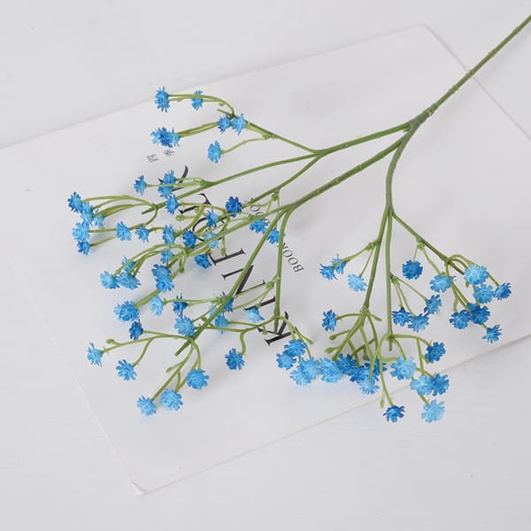 12 stk. bryllupsdekoration stil håndbuket blød lim touch stjerner blå kunstige blomster