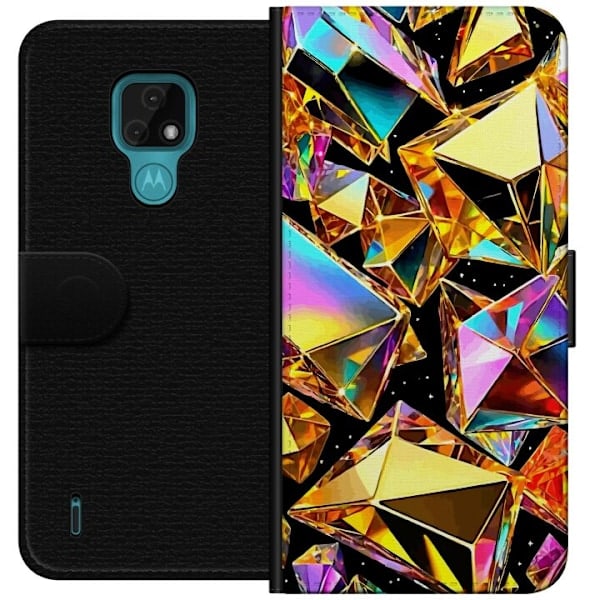 Motorola Moto E7 Pung Etui 3D Guld