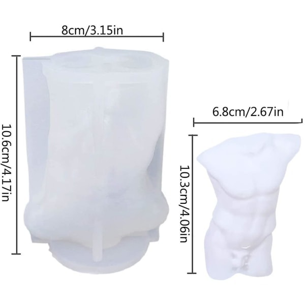 3D Kvinna Man Torso Ljusform, Manlig Kvinnlig Människokroppsform Silikonform För Ljustillverkning Epoxihartsgjutning Gipsstaty Dekoration Diy Man...