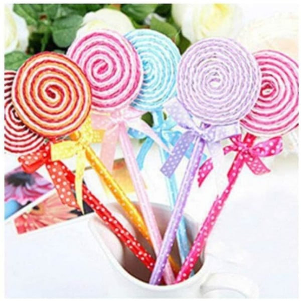 Lollipop Pen Ballpoint Pens 20cm Candy Style Ballpoint Pen Cute School Stationery 5 Pcs