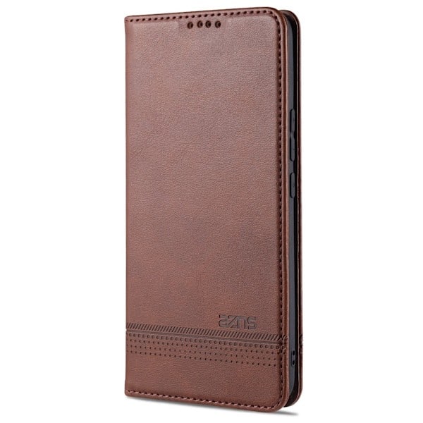 Xiaomi Mi 11 - AZNS Nahkainen Flip Kotelo - Ruskea Brown Ruskea