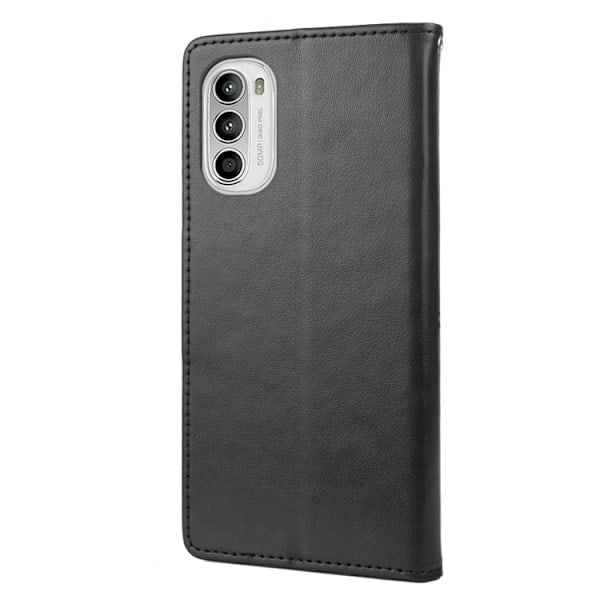 Motorola Moto G52/G82 Skal Blommigt Tryck Svart