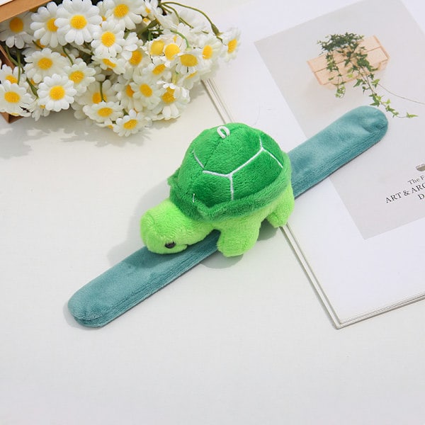 3 stk. Skildpadde Slap Armbånd Plys Kram Slap Armbånd Børnefest Gave Tilbehør Snap Snap Snap Ring