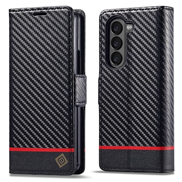 LC.IMEEKE Galaxy Z Fold 6 Fodral Kolfibertextur Svart