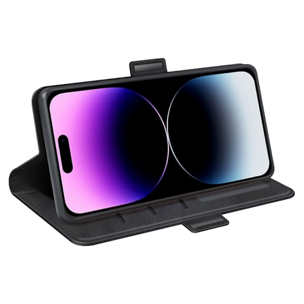 iPhone 15 Pro Etui med Magnetisk Lukning Sort