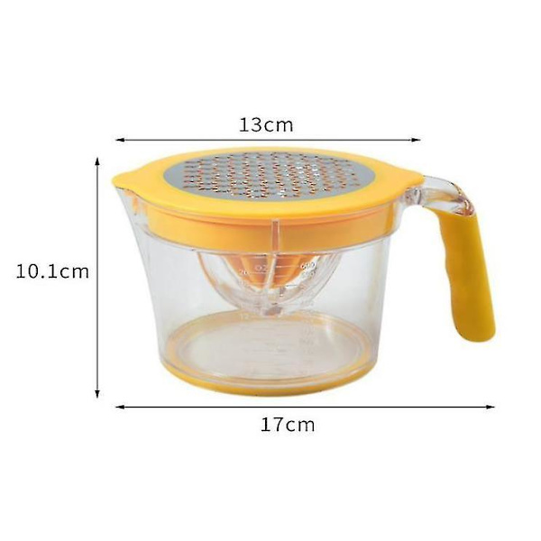 Multifunksjonell Manuell Saftpresser Kjøkkenutstyr Sitruspresse Fire-i-en Saftpresser (gul, 17 * 13 * 10 cm)