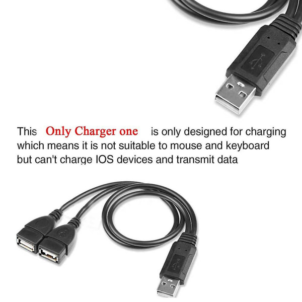 Usb2.0-keskitin 2-porttinen uros 2-porttiseen naarasliitäntään USB-jakaja Hub-virtajohdon sovitin PC-puhelimelle Läppärikaapeli
