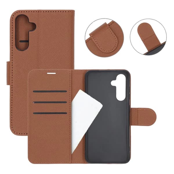 Samsung Galaxy S24 Plus Wallet Case with Stand - Brown Brun brown