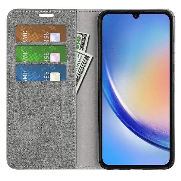 Samsung Galaxy A35 5G Läppäkotelo Skin Touch Harmaa