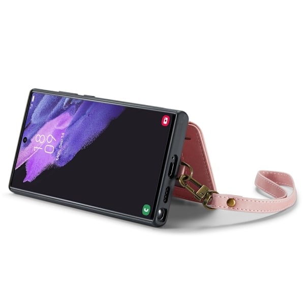 CASEME Galaxy S23 Ultra Kuori Magneettisella Lompakolla Vaaleanpunainen