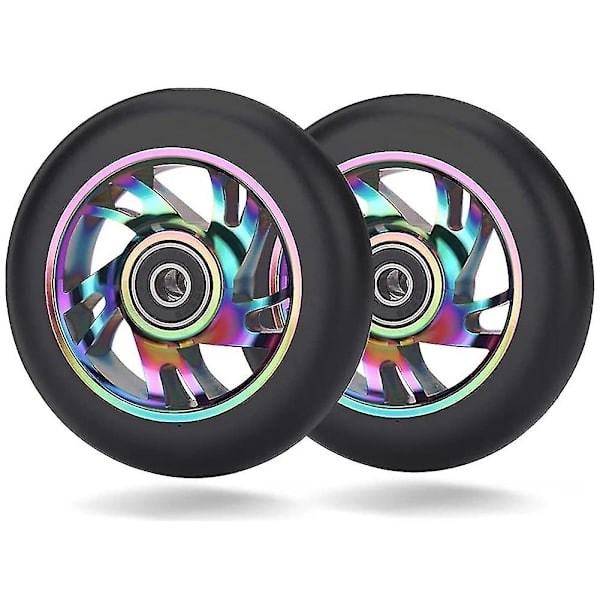 2 stk. 100mm Scooter Reservehjul Med Leje Stunt Scooter