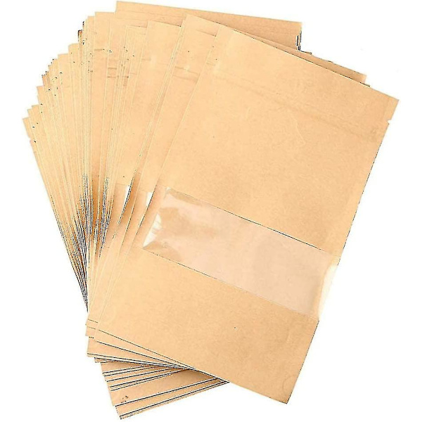 100 st ståndpåsar, Kraftpapper Zip Lock-påse, Självförslutande påsar Present