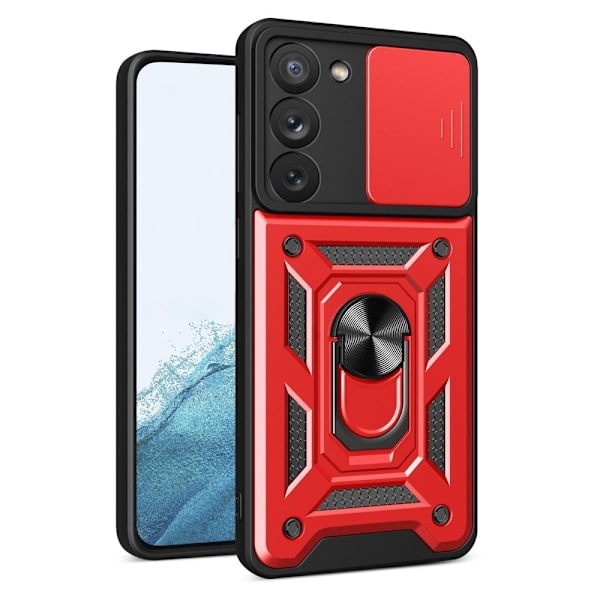 Samsung Galaxy S23 Deksel CamShield Ring Hybrid Rød