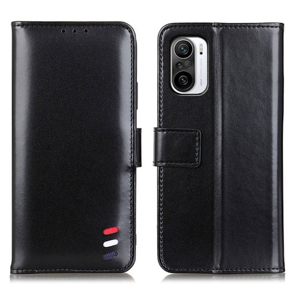 Xiaomi Mi 11i - Kolmivärinen nahkakotelo - Musta Musta