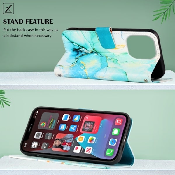 iPhone 14 Pro Skal Marmor Grön