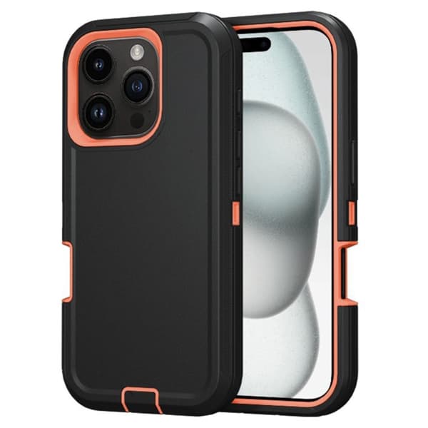 iPhone 16 Pro Cover Xtreme Stødsikkert Hybrid Sort/Orange 61