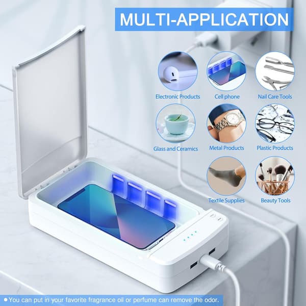Nail Tool Box with Blue Light - Nail Tip Cleaning Box