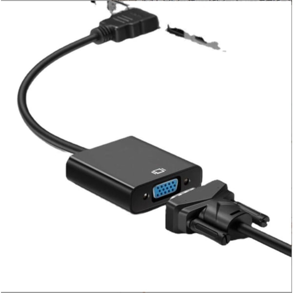 HDMI til VGA HD Adapterkabel med Lyd- og Videostrømomformer Egnet til Computer, Stationær, Laptop, PC