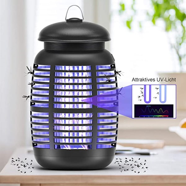 Bug Zapper utomhus med ljus, elektrisk myggzapper, insektsflugzapper utomhus inomhus, i myggdödare för uteplats gård