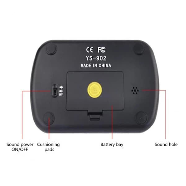 YS YS-902 Sjakk Timer Sjakk Klokke for Go-turnering (Gul Engelsk Versjon)[CO]