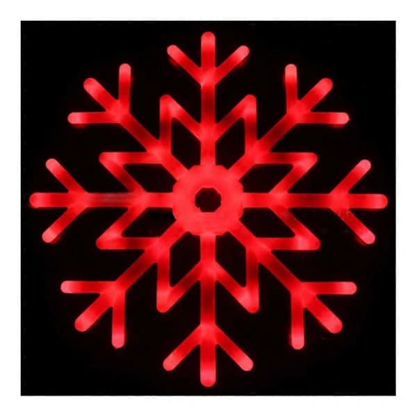 40cm LED Snefnug Multicolor Lysophæng Snowflake Light Rød[CO]