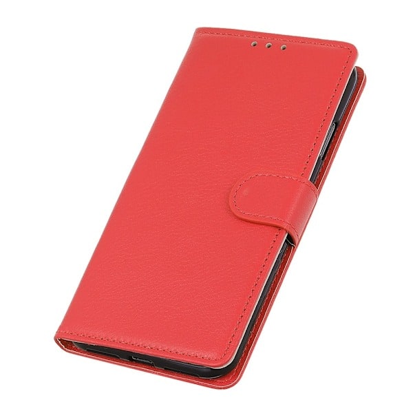 OnePlus 8T / 8T+ - Litsi-tekstuurikotelo - Punainen Red Röd