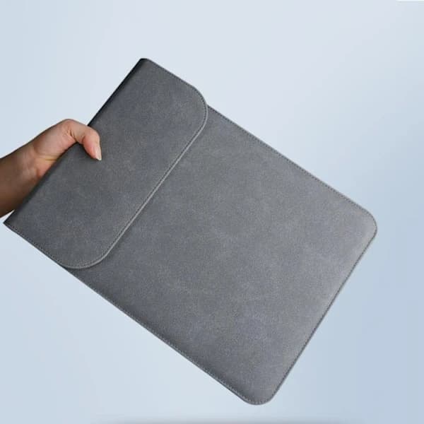 13,3 \" Laptopfodral / Computertaske / Macbook - Læder - Vælg farve Khaki Khaki[CO]