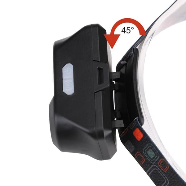 Lett og smidig hodelykt (COB/XPE LED) USB-lading Svart