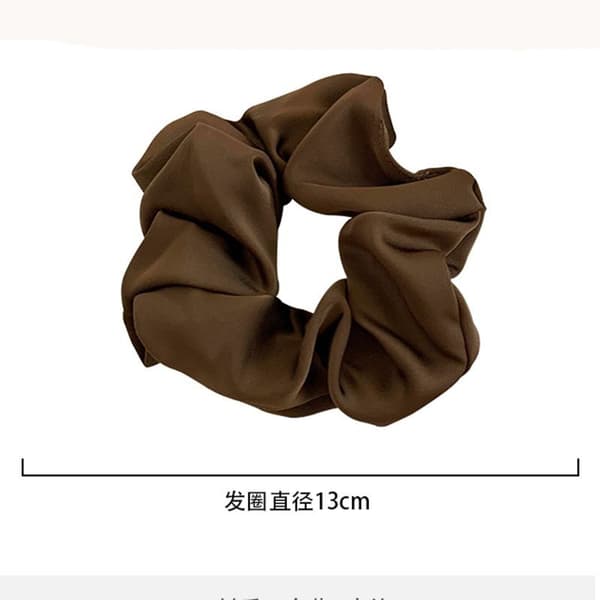 Kvinde Scrunchie Silke Elastik Bånd Solid Hestehale Hold Hår Tilbehør Sort Pige