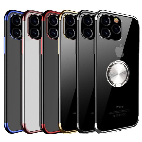iPhone 12 Pro - Floveme Deksel med Ringholder Silver