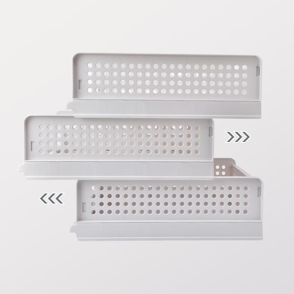 Large Off-white Stackable Plastic Storage Basket for Bedroom and Living Room
