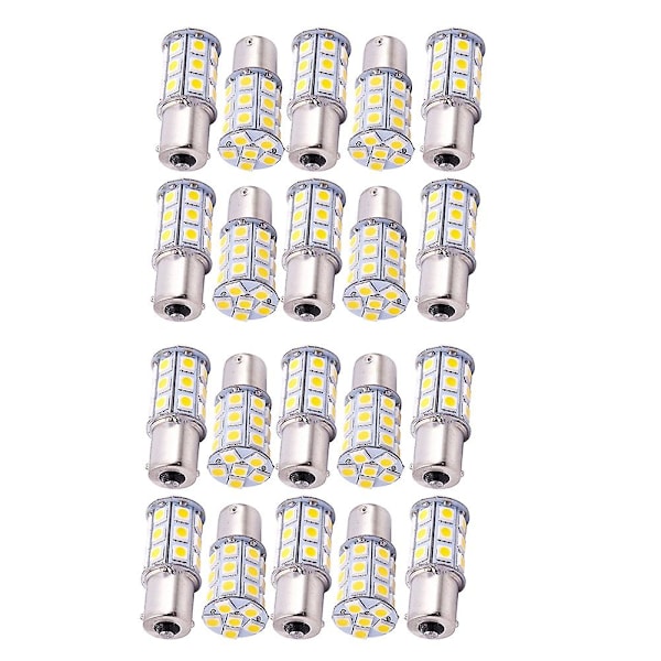 20 X Warm White 27 Smd Led 1156 1141 1003 Rv Camper Trailer Interior Light Bulbs