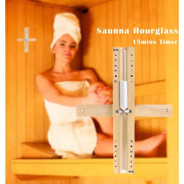 Sauna timeglas, 15 minutters sauna timeglas, træ timeglas, Sau[CO]