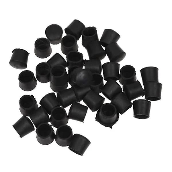 40 stk. sorte gummifødder til stole, borde, rør, 14 mm[CO]