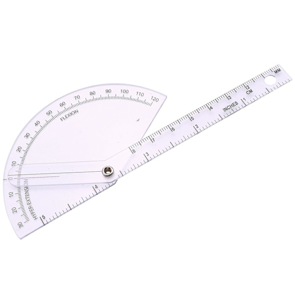 6 stk ryggradslinjal ryggradsfinger goniometer protraktorer multi-linjal vinkel 180/360 graders måling T